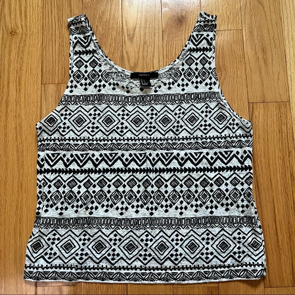 F21 tribal print tank